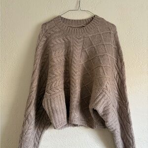 Abercrombie & Fitch Taupe Cable Knit Sweater